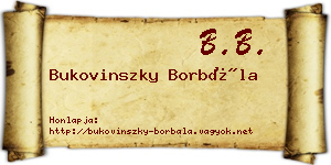 Bukovinszky Borbála névjegykártya