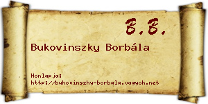 Bukovinszky Borbála névjegykártya