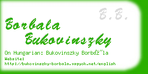 borbala bukovinszky business card